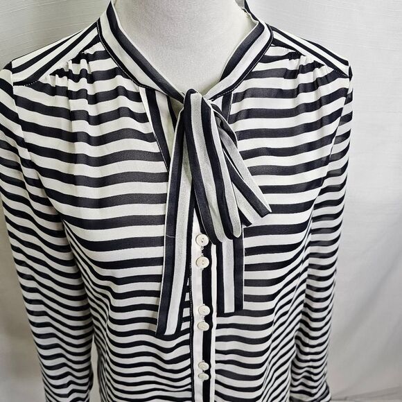 Urban Outfitters Coincidence & Chance Blue Striped Tie Neck Blouse Size XS - Picture 2 of 10